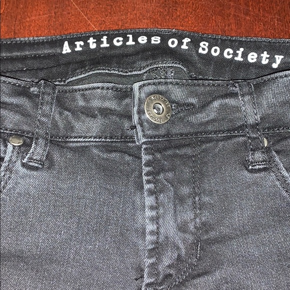 Articles of Society black distressed w holes jeans - Picture 2 of 9
